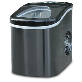 26 lb countertop ice maker,Black Stainless Steel