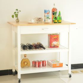 Kitchen Island & Kitchen Cart, Mobile Kitchen Island with Two Lockable Wheels, Simple Design to Display Foods and Utensil Clearly