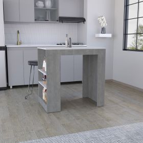 Portree Kitchen Island with 3-Side Shelves