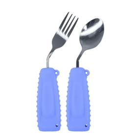 Ehucon Adaptive Utensils,Weighted Spoon and Fork Set for Handicaps ,Tremors Parkinsons Limited or Weak Grasp Elderly