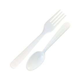 MAUI Plastic Cutlery Set - 100 Forks - 100 Spoons - Heavy Duty disposable forks and spoon. spoon good for soup and dinning