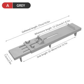 1pc Adjustable Over Sink Sharpening Stone Base Holder Retractable Non-slip Whetstone Grinding For Knife Sink Bridge Fits Kitchen (Color: Gray A)