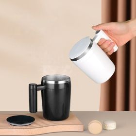 Fully Automatic Stirring Cup 380ml; Portable Rechargeable Coffee Milk Mixed Magnetic Water Cup; Small Kitchen Appliances (Model: Pink)